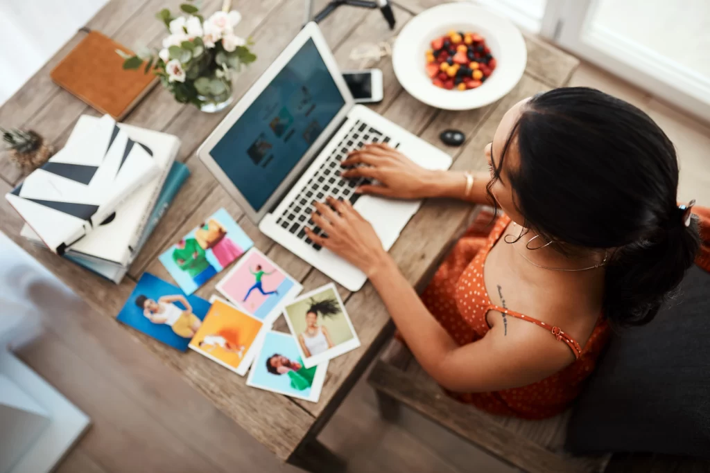 woman sitting on a laptop