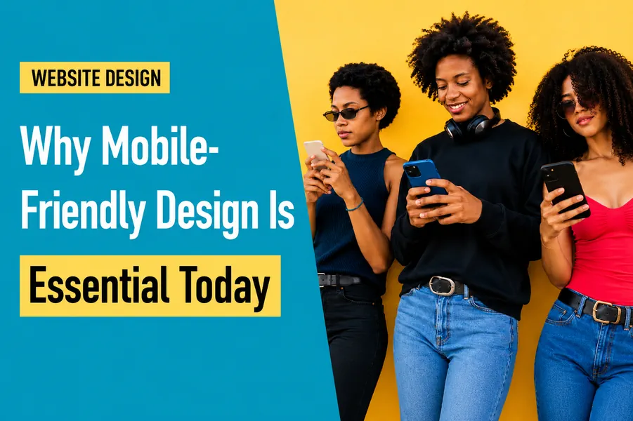 People using smartphones demonstrating the importance of mobile-friendly website design.