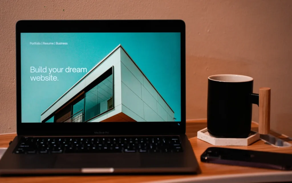 A person reviewing a structured blog post on a laptop, highlighting how contractor website design integrates SEO architecture and content hierarchy.